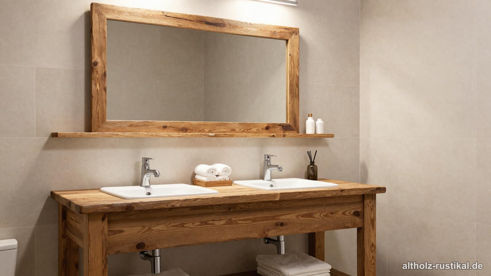 Altholz Badezimmer rustikal Waschtisch