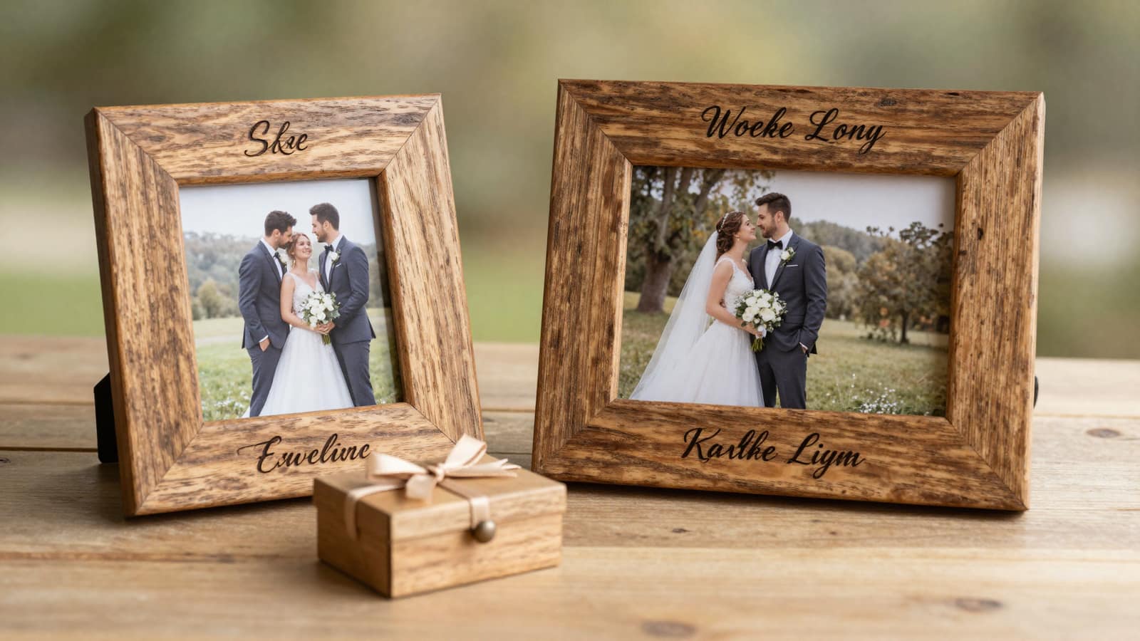 Altholz-Hochzeitsgeschenke personalisiert – 8 Ideen mit Gravur