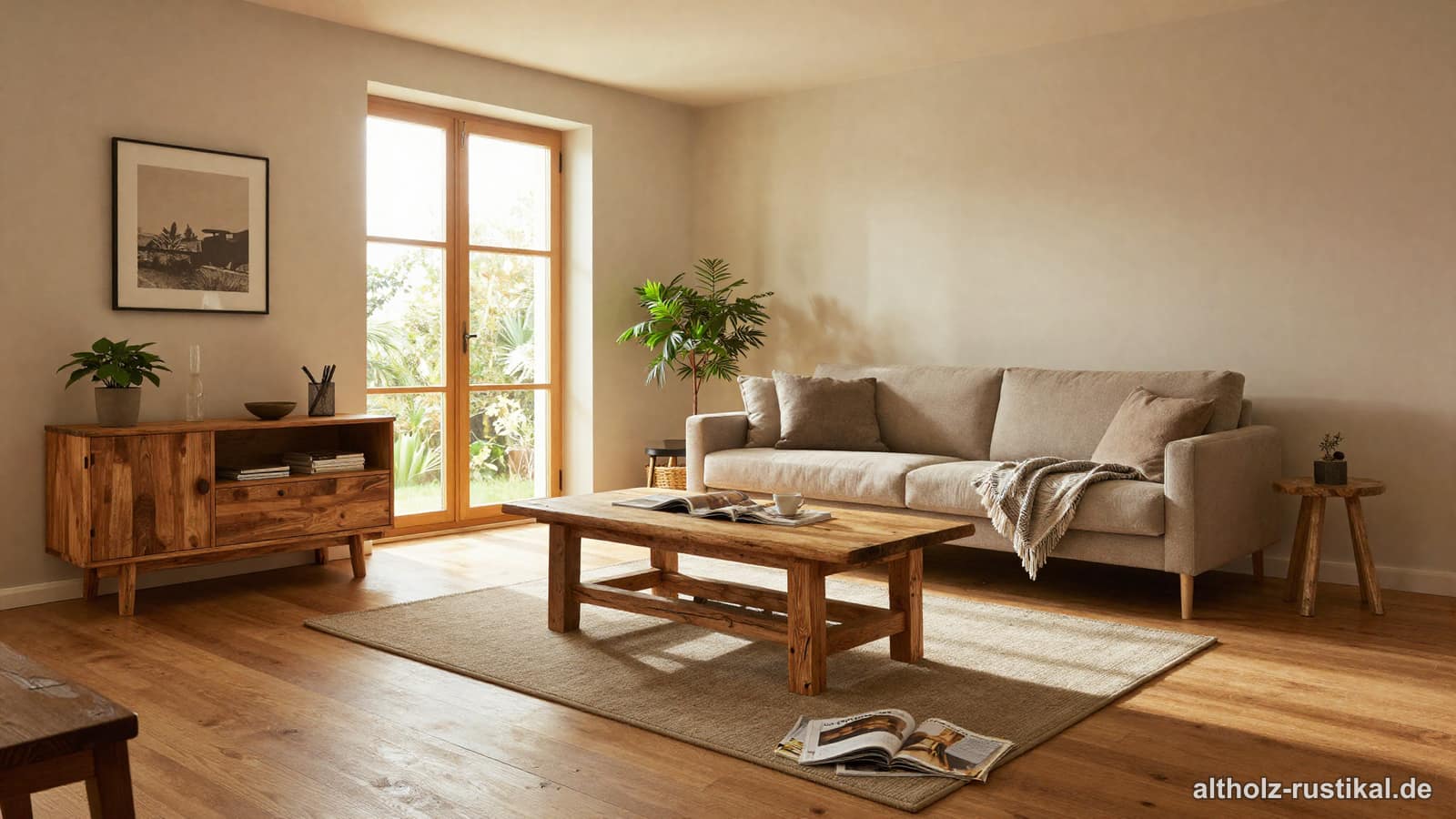 Altholz Wohnzimmer rustikaler Eichenboden
